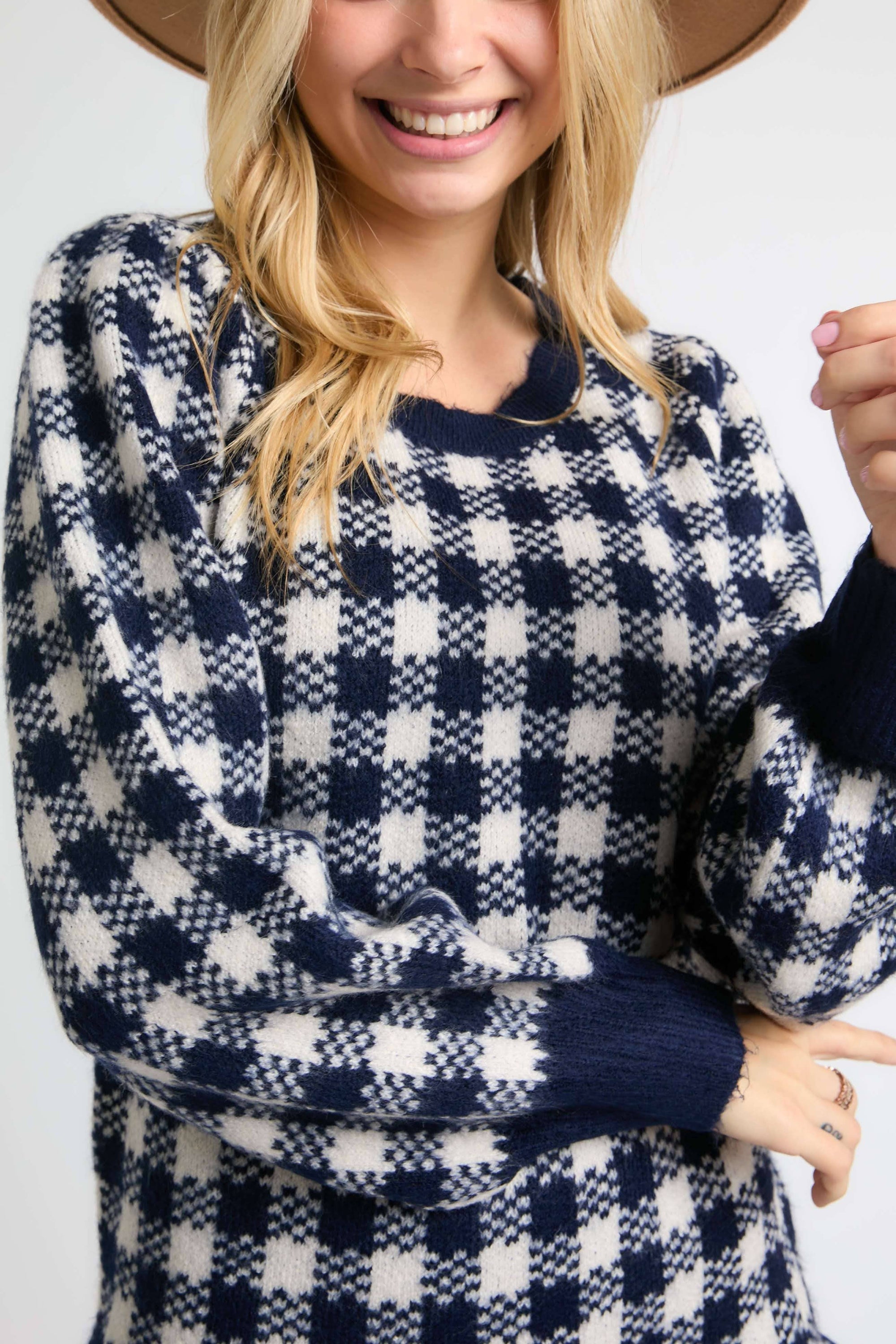 Checker Sweater Dress