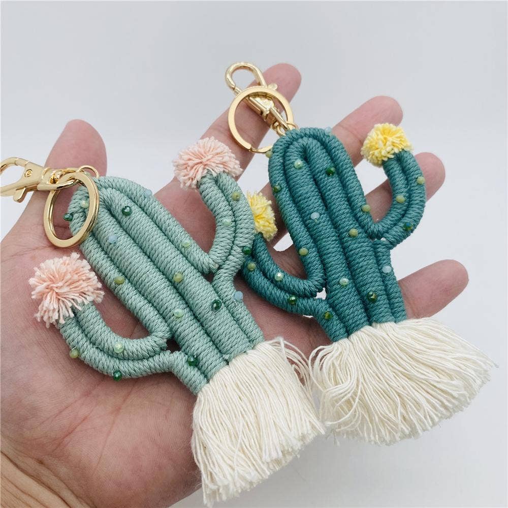 Bohemian Cactus Keychain