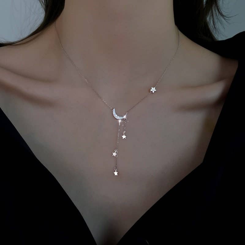Moon Star Tassel Necklace