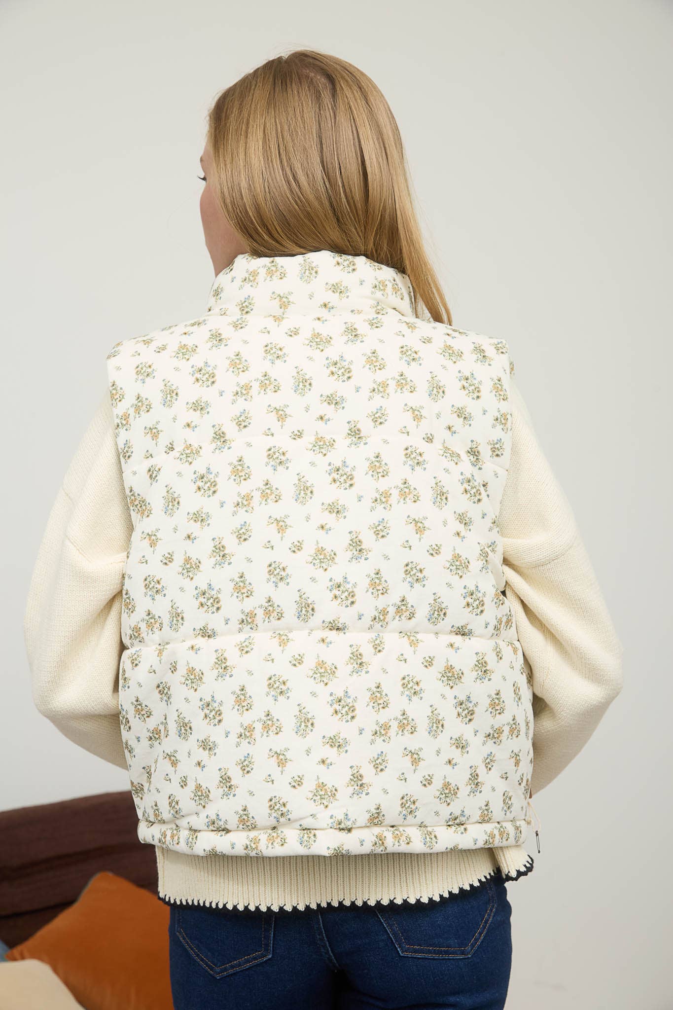 Floral Puffer Vest